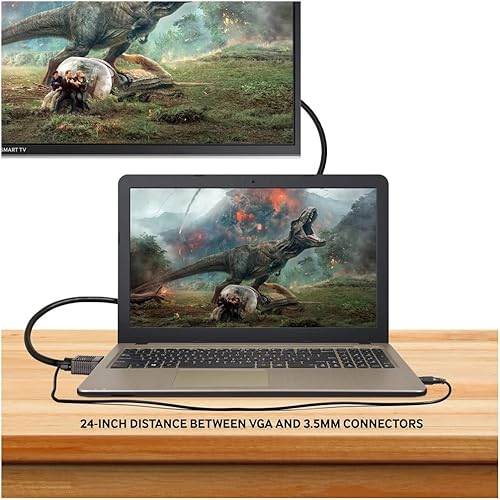 Miniatura 7 de Steren 6-Feet SVGA de15hd y 3.5mm Stereo Monitor Audio Cable (253206bk)