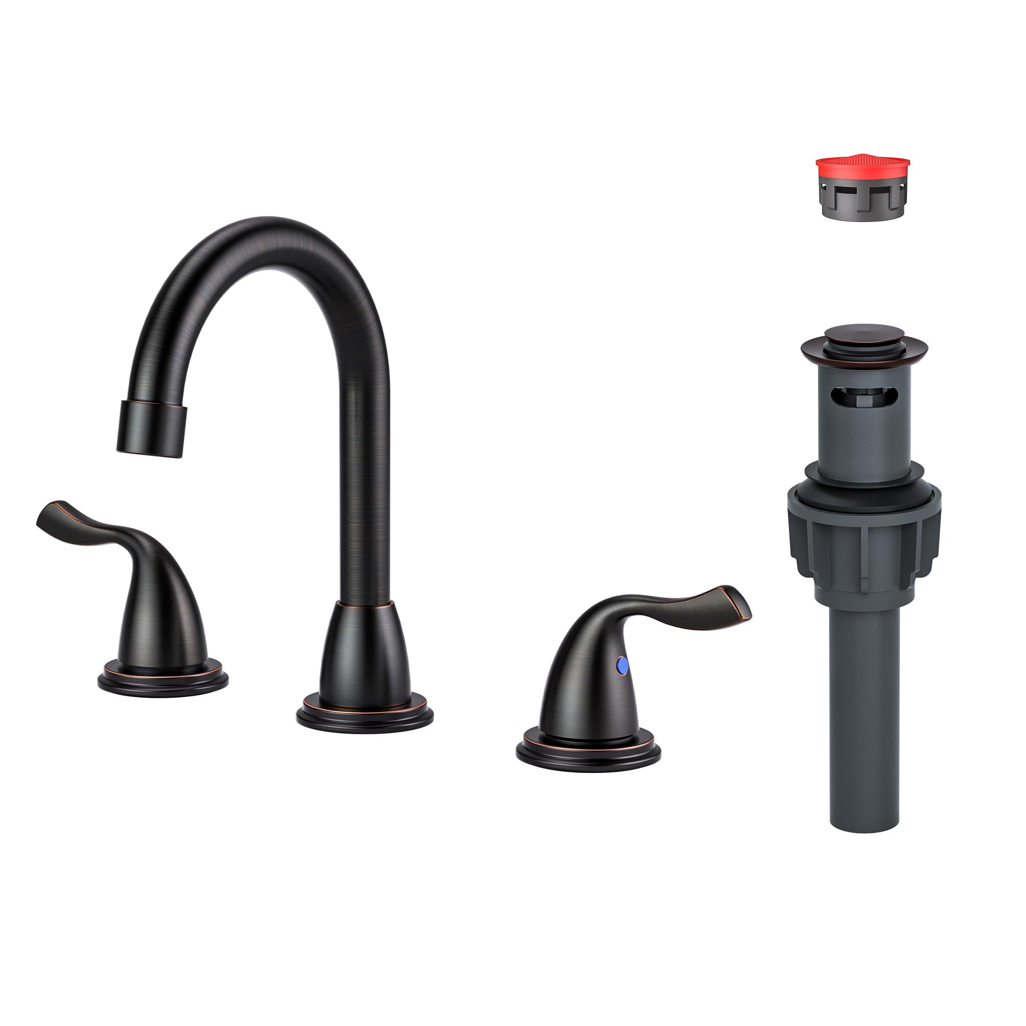 Robinet salle de bain 3 trous ARCORA bronze huilé 20,3 cm avec bonde pop-up