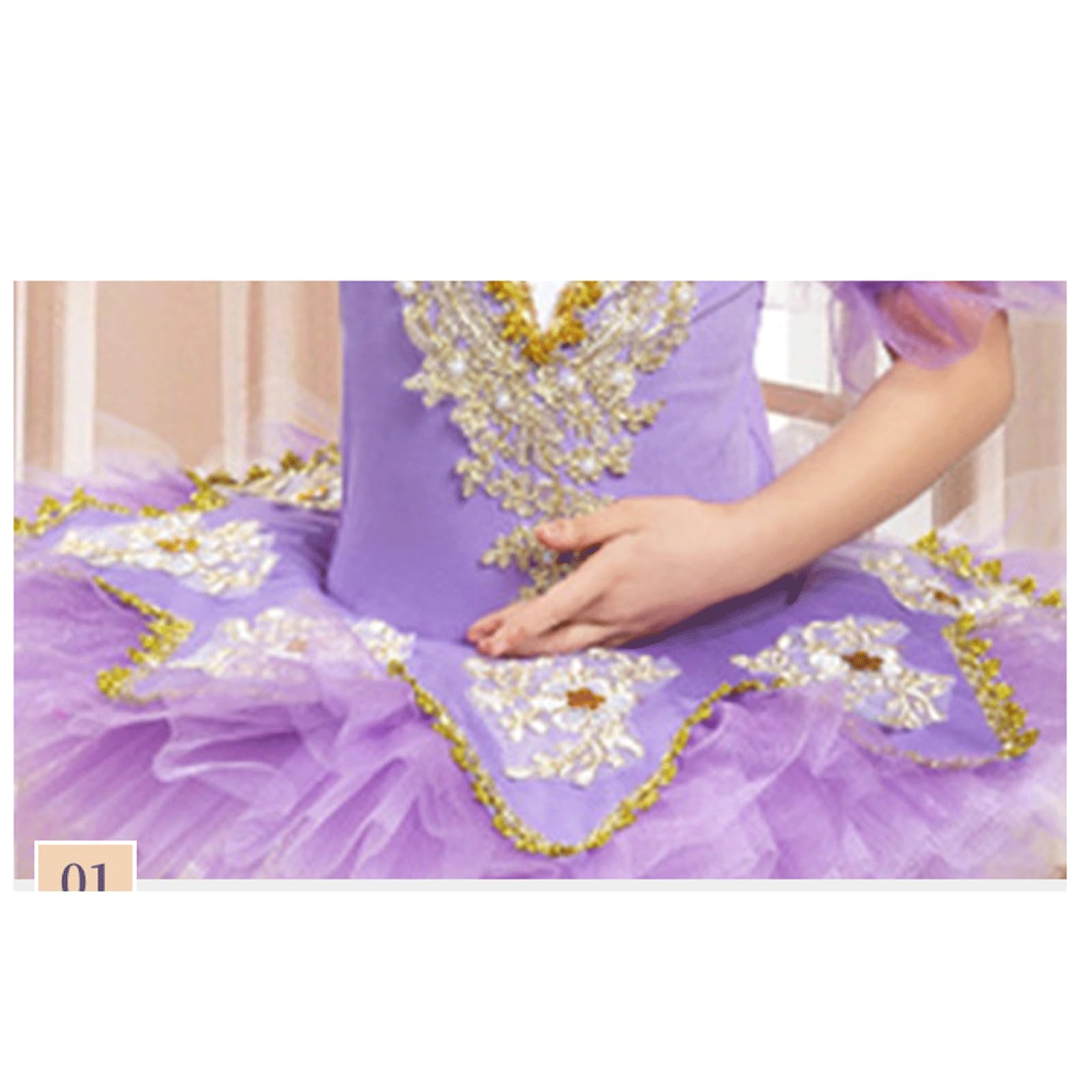 FGRID Disfraz de tutú de Ballet para niña, Vestido de Princesa con gradas de Bailarina de panqueque Profesional, Vestido de tutú de Leotardo Camisola,Blue 2,100