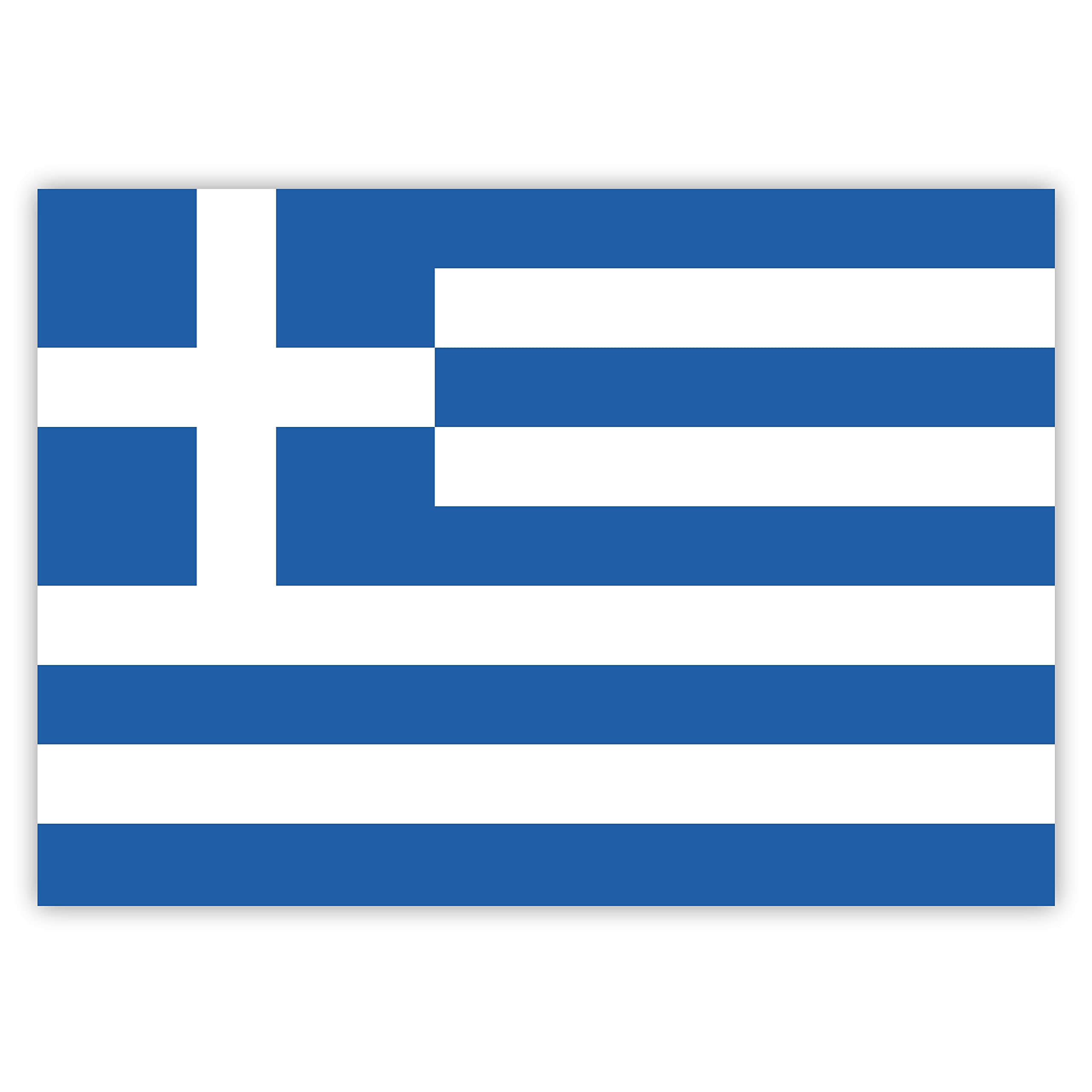 10 Greece Flag Stickers - Greece - Greek Flag Sticker - for Cars, Laptop, Windows, Luggage (7.4 x 5.2 cm)