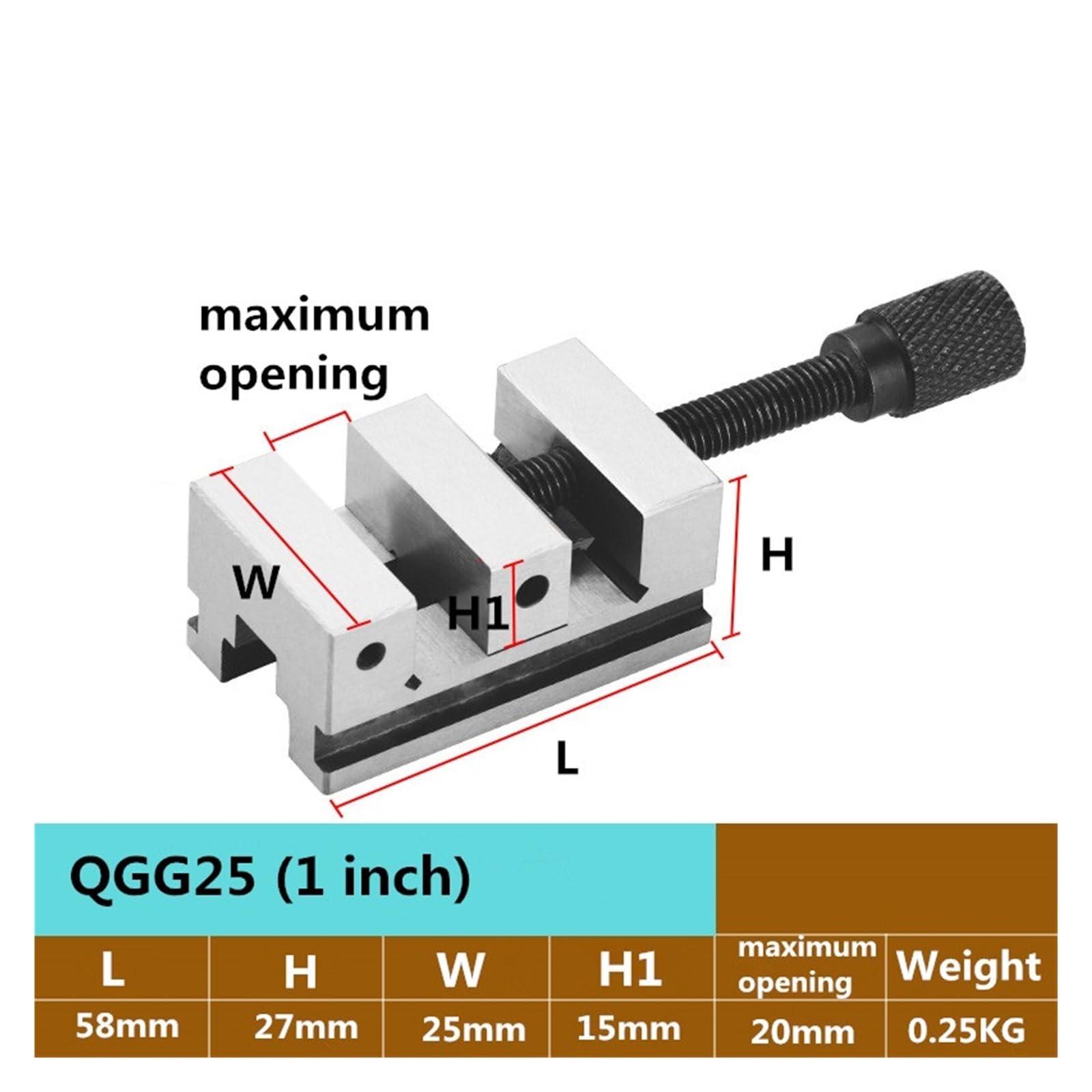 Mordaza angular, QGG25 QGG33 QGG38 1 pulgada 1,3 pulgadas 1,5 pulgadas Mordaza CNC for máquina mordaza angular(QGG25-1inch)