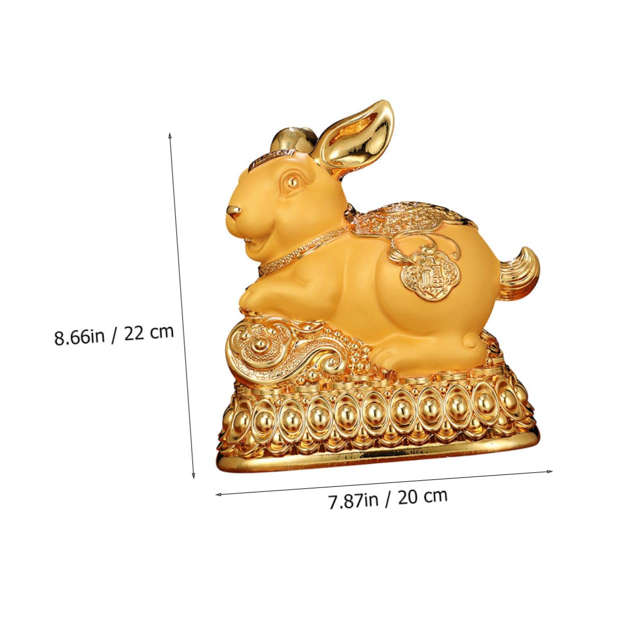 HEMOTON Forme De Lapin Doré Économiseur De Résine pour Décoration De Bureau Et Maison Objet De Collection Chinois pour