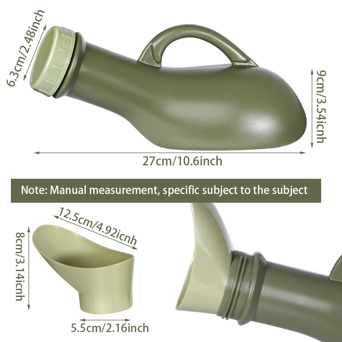 Urinoir unisexe Bouteilles d'incontinence Bouteille de pipi portable Bouteille d'urine Grands récipients de pipi pour camping voiture voyage embouteillage file d'attente 1L