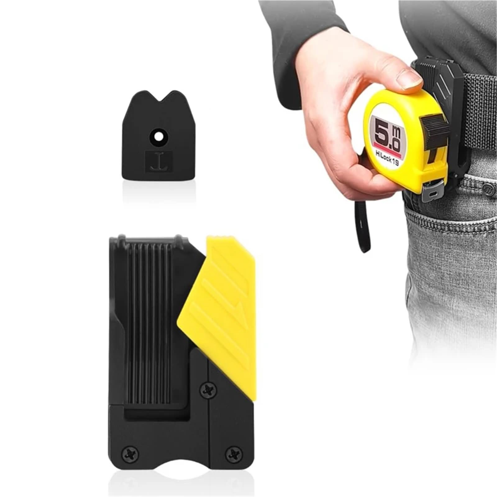 Porte-clé à marteau boucle dégagement rapide, 5 pièces, organisateur universel de ceinture outils avec Clip ruban mesurer(Mixed)