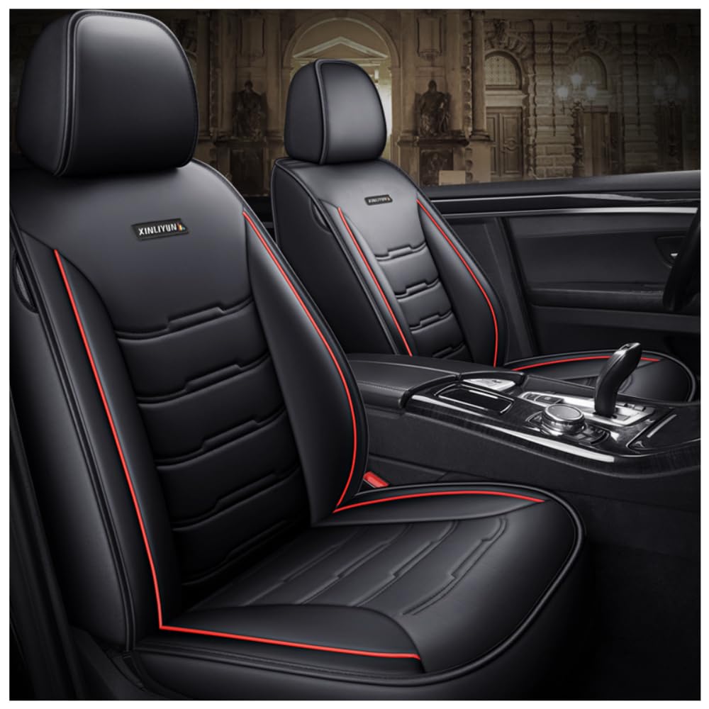 DESIAR Pokrowce na siedzenia samochodowe seria do Mitsubishi Pajero 4 2 Sport Outlander XL ASX Montero akcesoria Lancer 9 10 Carisma Kompatybilny pokrowiec na fotel samochodowy, czarno-czerwony