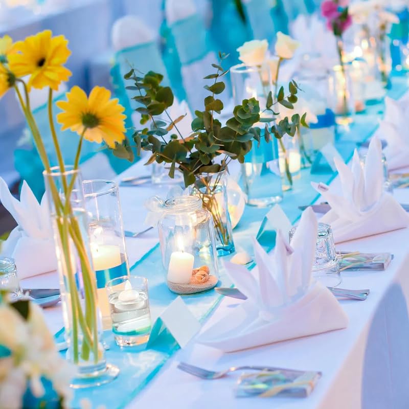 Image of 24pcs Warm White Flameless Waterproof LED Floating Candles,Battery Powered Outdoor Waterproof Flashing Tea lamp Voting Candle for Aquatic Ambiance - Wedding, Party, Spa