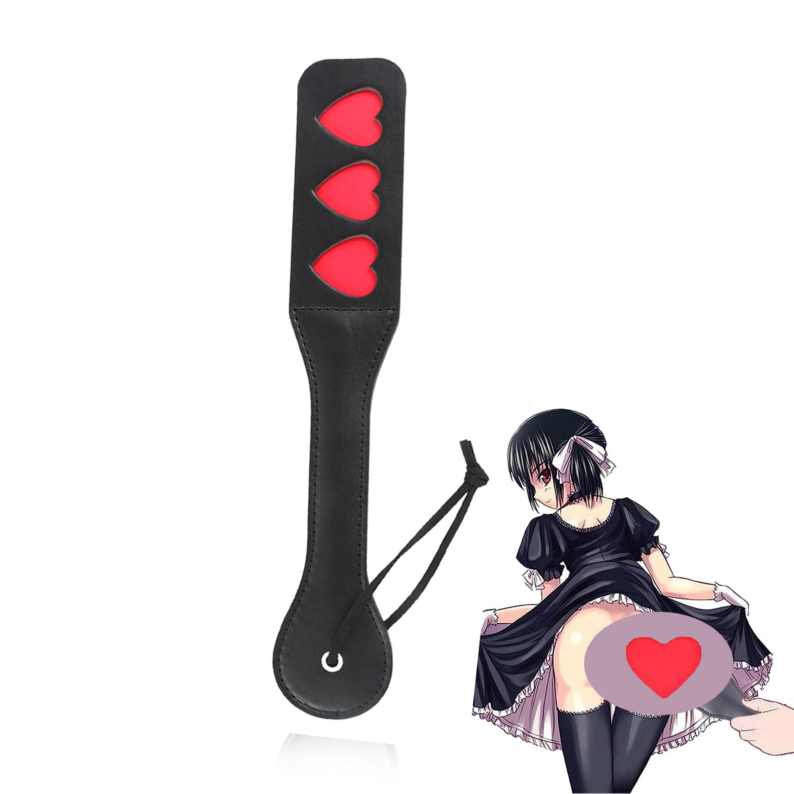Sex Paddle with Couples Spanking Paddle for SM Games Adult Paddle Flogger for Sex PU Leather Sex Whip Adult BDSM Paddle Sex Toys: Heart