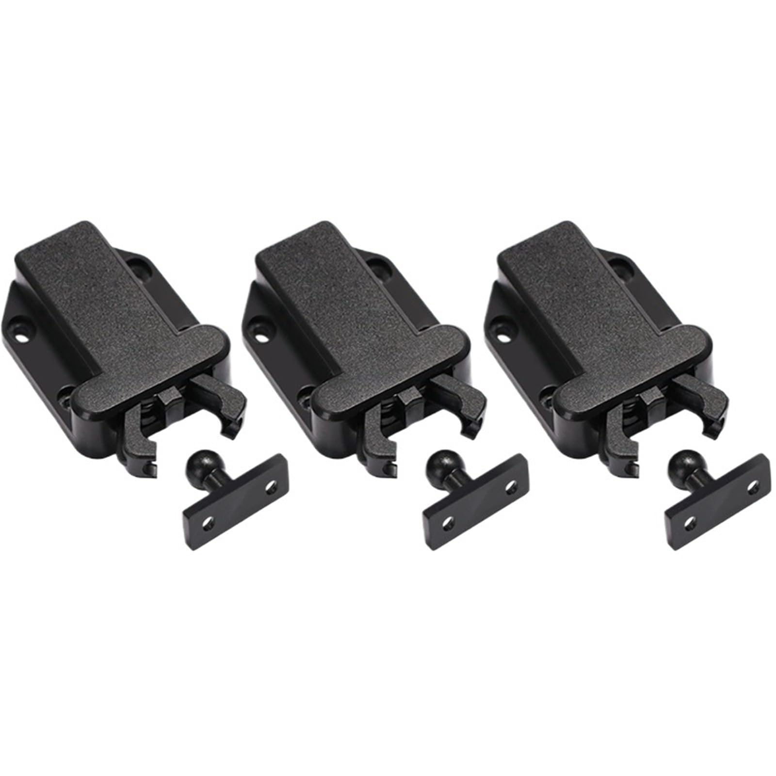 Zuxwux 3Set-Black Cabinet Push Latch Touch Latch Push Latches To Open Cabinet Catch Rebound Cupboard Door Stop(3Set-Black)