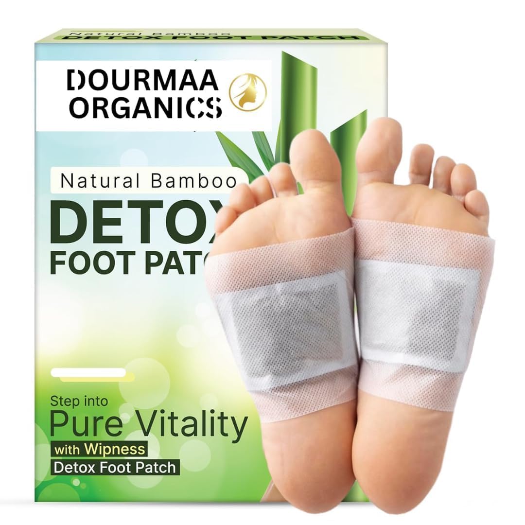 Dourmaa Organics Toxin Remover Patch 1 Box Organic Health gold Foot Patch (gold Patch++) Remove Toxins Ginger Foot Detox Pads For Foot And Body Cleansing -5 Pair Packet (10 pcs)