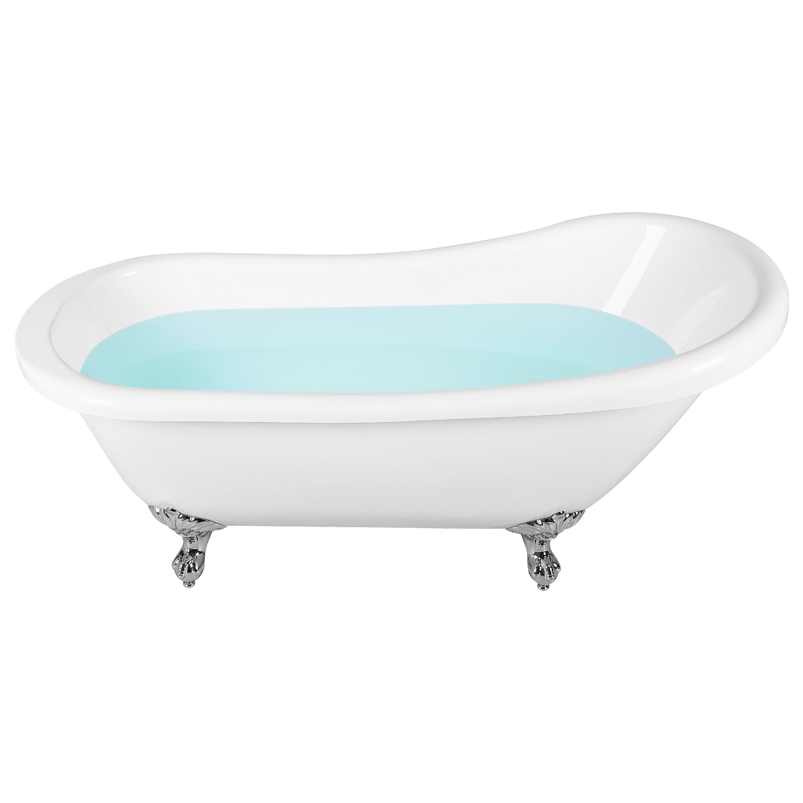 Bañera independiente de acrílico blanco plateado patas 153 x 77 cm retro vintage tradicional Cayman