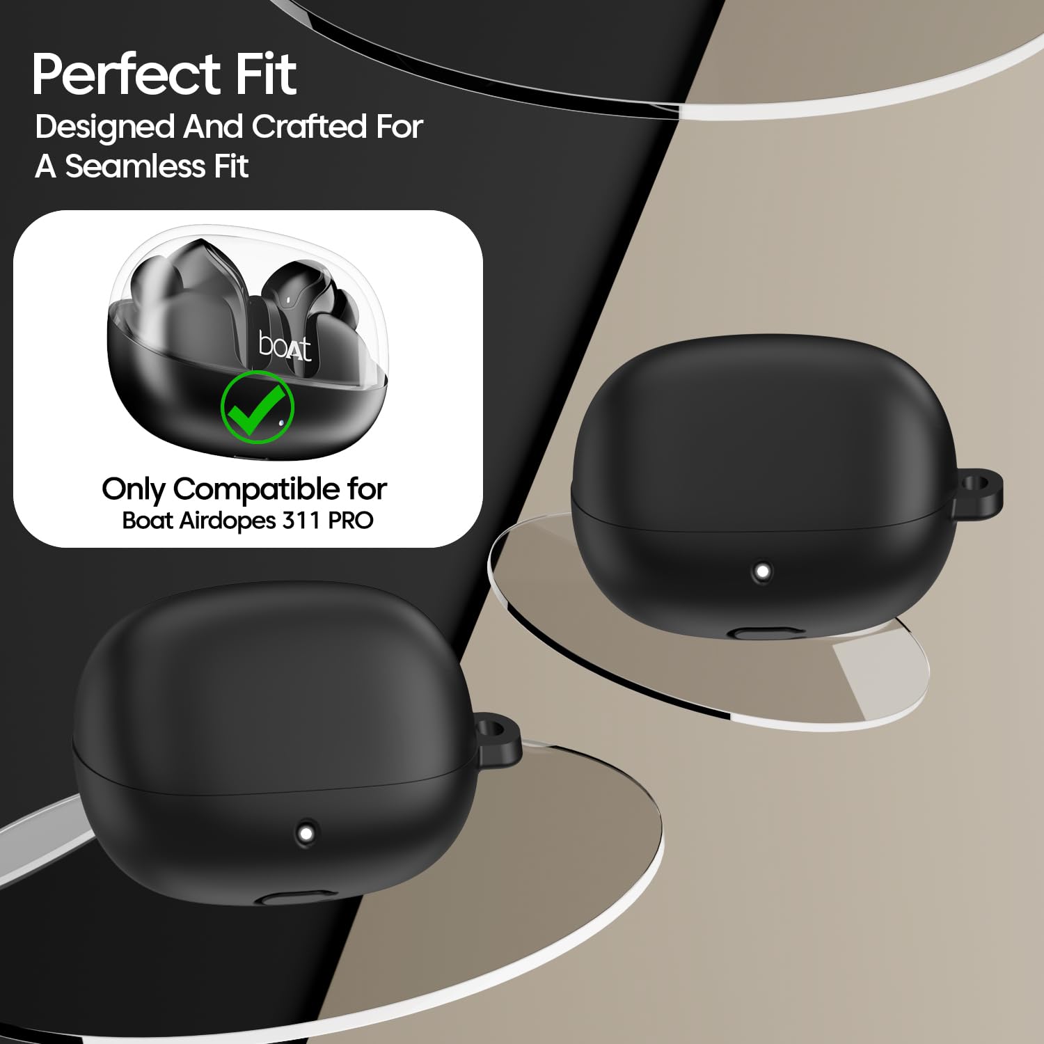 Sounce Silicone Case for Boat Airdopes Plus 311, Black — Amazon image 2