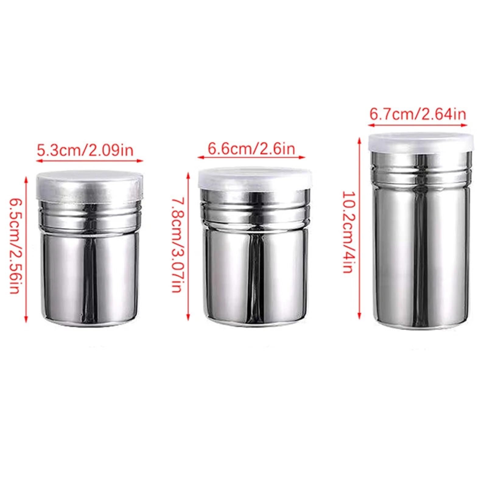 4 aspersores de Acero Inoxidable para Casa | Suposición de la botella del condimento del tarro de la gasa del azúcar for el plumero del polvo del café(M)