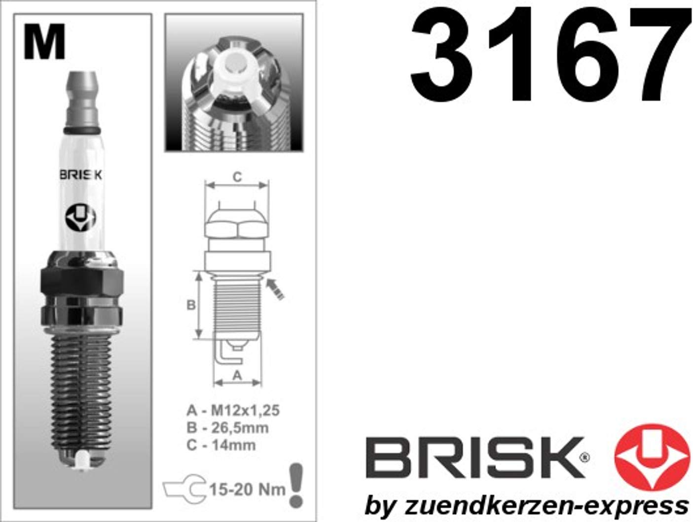 BRISK Premium Racing MOR14LGS 3167 Candele d'accensione, set di 4