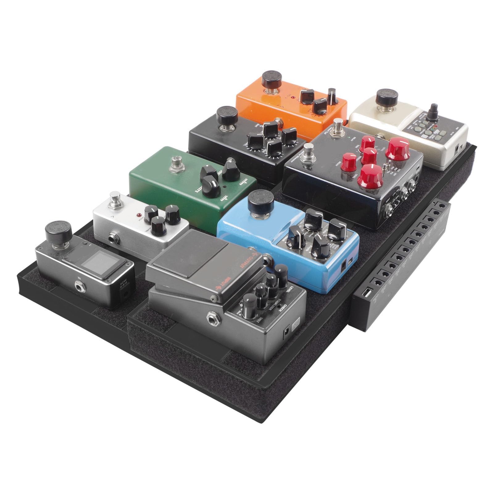 Depisuta Guitar Pedal Board, Concealed Hollow Design Portable Pedalboard for 6 to 10 Effect Pedals, Anti Slip Portable Modular Guitar Effects Pedalboard Support : Musical Instruments