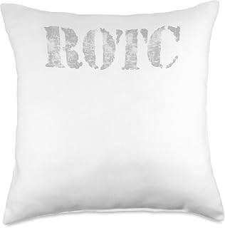 Military Training and Bootcamp Gifts Retro ROTC Faded Gear Throw Pillow, 18x18, Multicolor