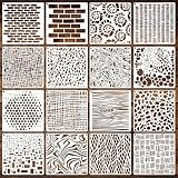 16 Stück Schablonen zum Malen Wiederverwendbare Geometrische Schablonen Malen Stencil, Malschablonen Set PET Schichtschablonen für Holz Möbel Boden DIY Scrapbooking Handwerk Malvorlagen