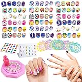 Nail Art Kit for Girls | Gifts for 6 7 8-12 Year Old Girls, Nail Design Kit with Art Fake Nails & Na