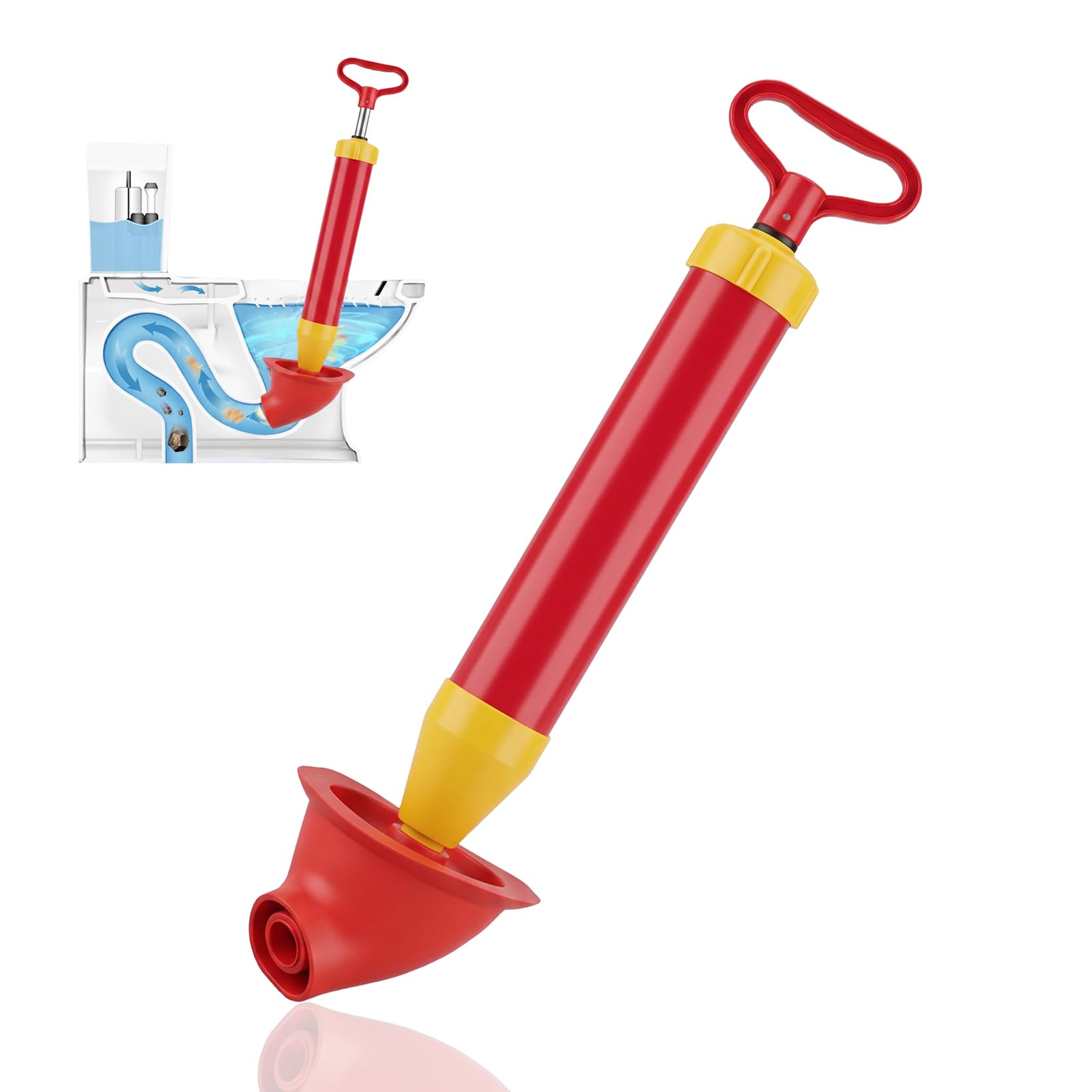 Plunger Toilet Unblocker Heavy Duty, Unblock Toilet Sink Plungers Auger Drain Unblocker for Unblocking Toilet Plunger Heavy Duty Tools for Kitchen Bathtub Shower