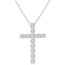 MOOSEA Mothers Day Gifts - Moissanite Cross Necklaces for Women, 1.2-2.4 Carat Lab Created Moissanite Necklace, 925 Sterling Silver Cross Necklace, Christian Gift Faith Pendant Christian Gift