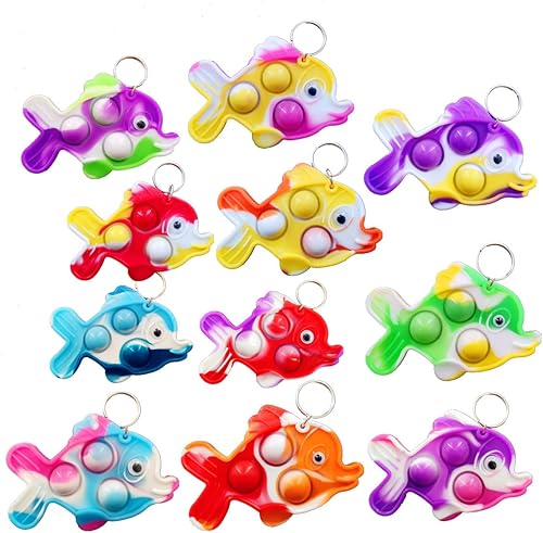 20 piezas de regalos para estudiantes de aula de peces, regalos de arcoíris a granel del profesor, mini recompensas de vacaciones pop regalos de