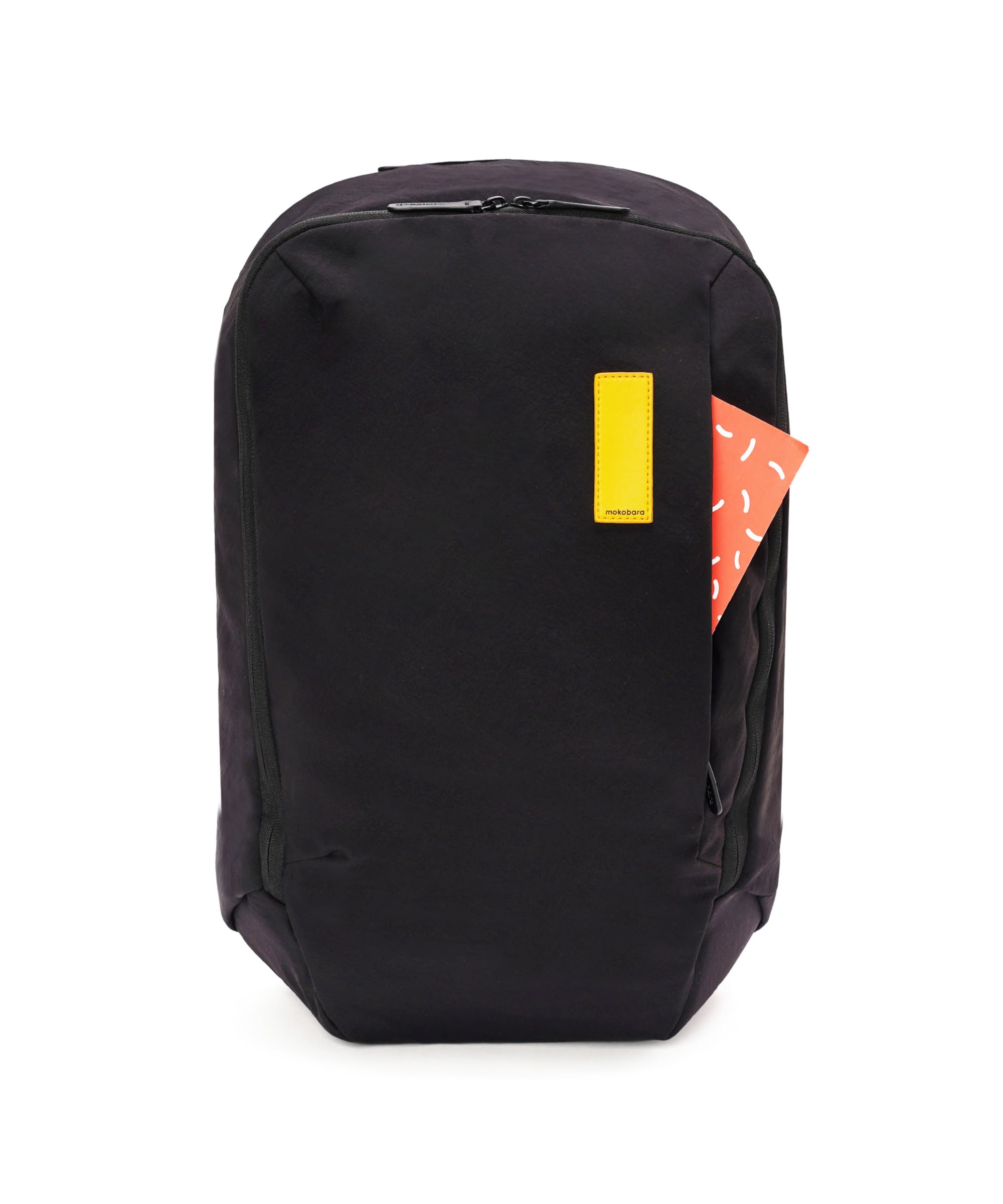 MOKOBARA The Aisle Backpack | Premium Nylon & Vegan Leather Laptop Bag | Fits 15.6 Inch Laptop | 19L Lightweight Water Resistant Travel & Office Daypack |Money Moves | Black