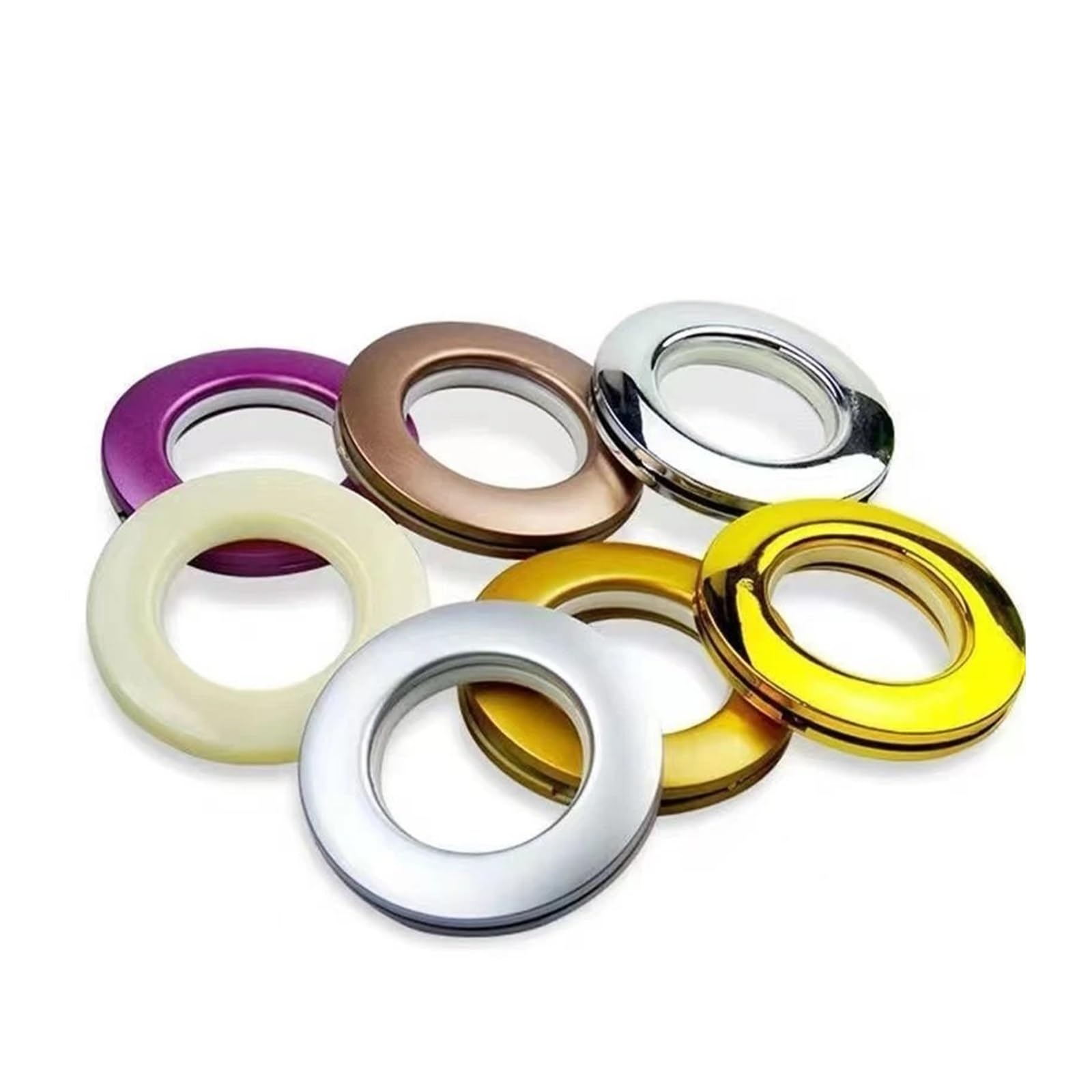 Curtain Grommets 80Pairs Curtain Grommets Home Decoration Accessories Roman Rod Ring for Curtains Drape(Golden)