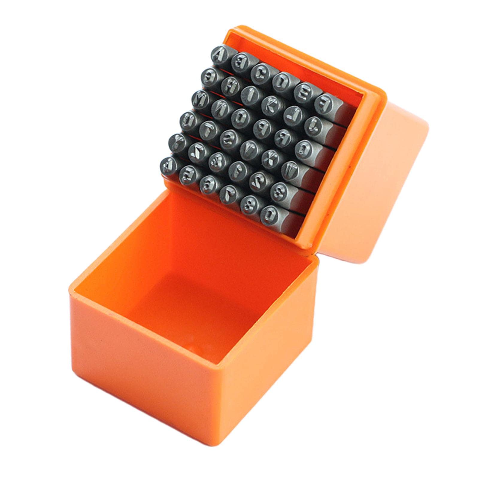 36 Piezas Número Letra Sello Punzón Herramientas para Estampado en Joyería Bolsos Y Relojes Hecho en Acero Resistente Adecuado para Artesanía Personal, 6mm