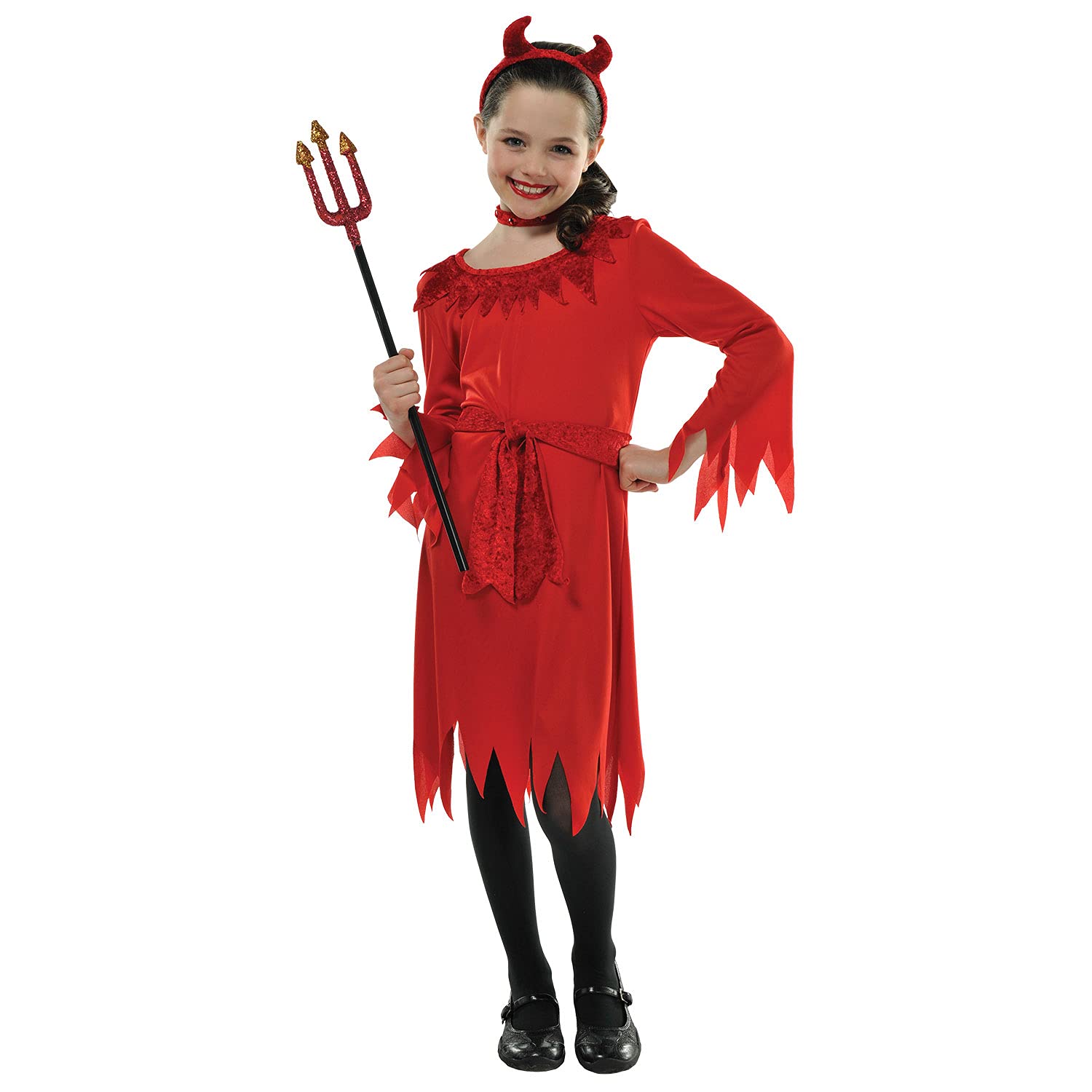 Amscan 9907332 - Kids Halloween 'Lil' Red Devil Girls Fancy Dress Costume Age: 10-12 Yrs