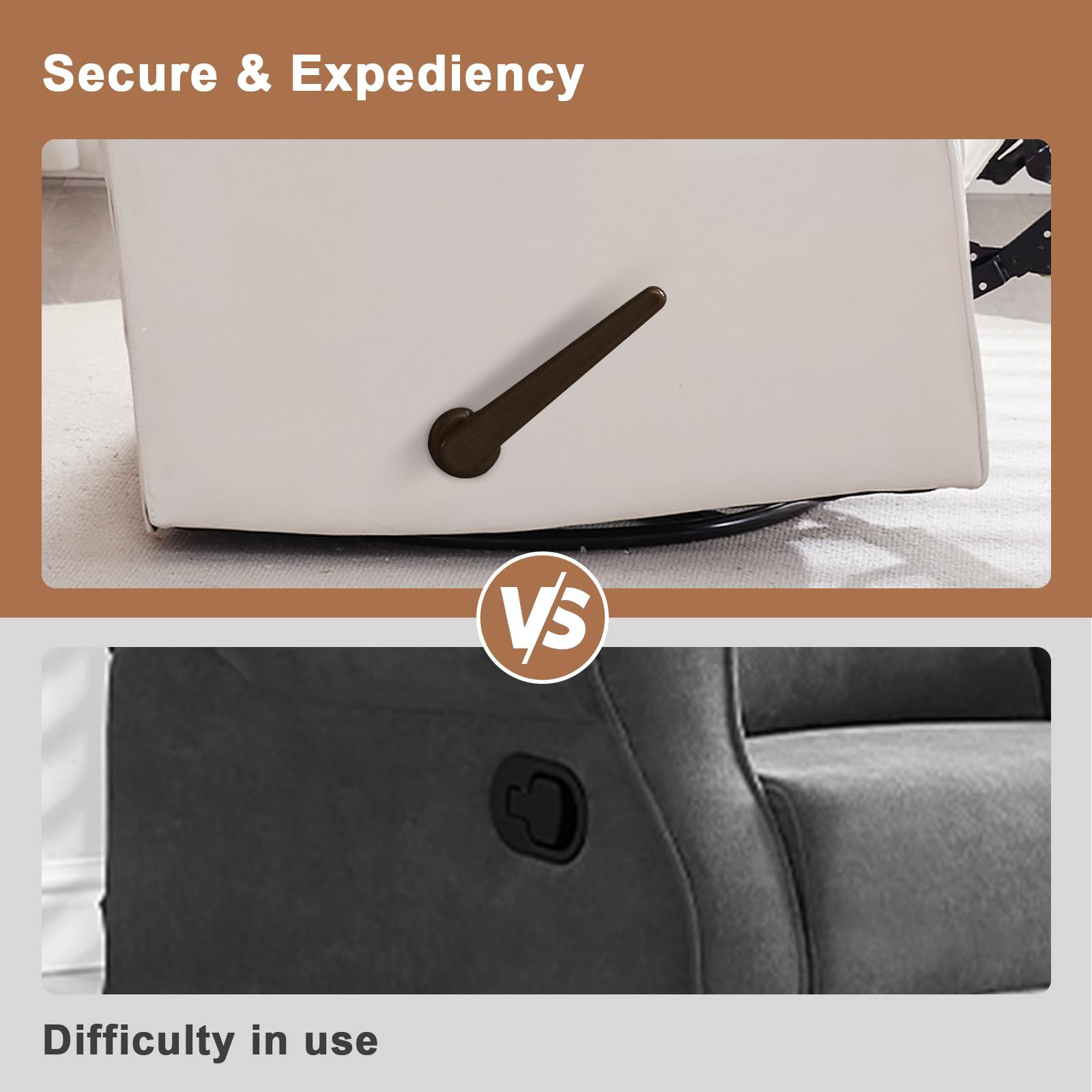 Eiayeebil Nursery Swivel Glider Recliner,Rocking Chair Nursery with Footrest,Rocking Recliner Chair for Nursery,Glider Rocker Recliner for Living Room & Bedroom,Beige