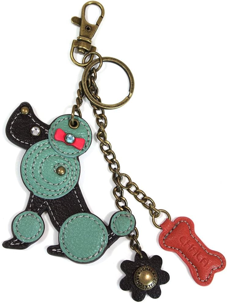 CHALA SWING Pack Smartphone Cross-Body Purse Purse Charm (Black Mini Teal Poodle)