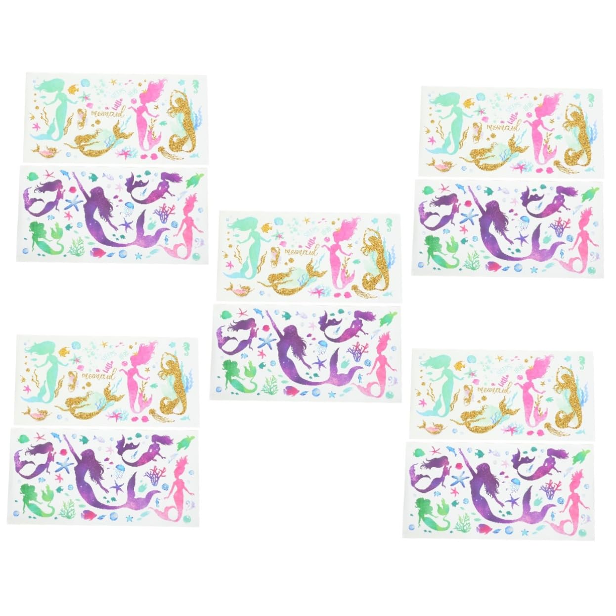 Autocollants sirène et étoile de décoration Mipcase pour chambre enfant 5 ensembles