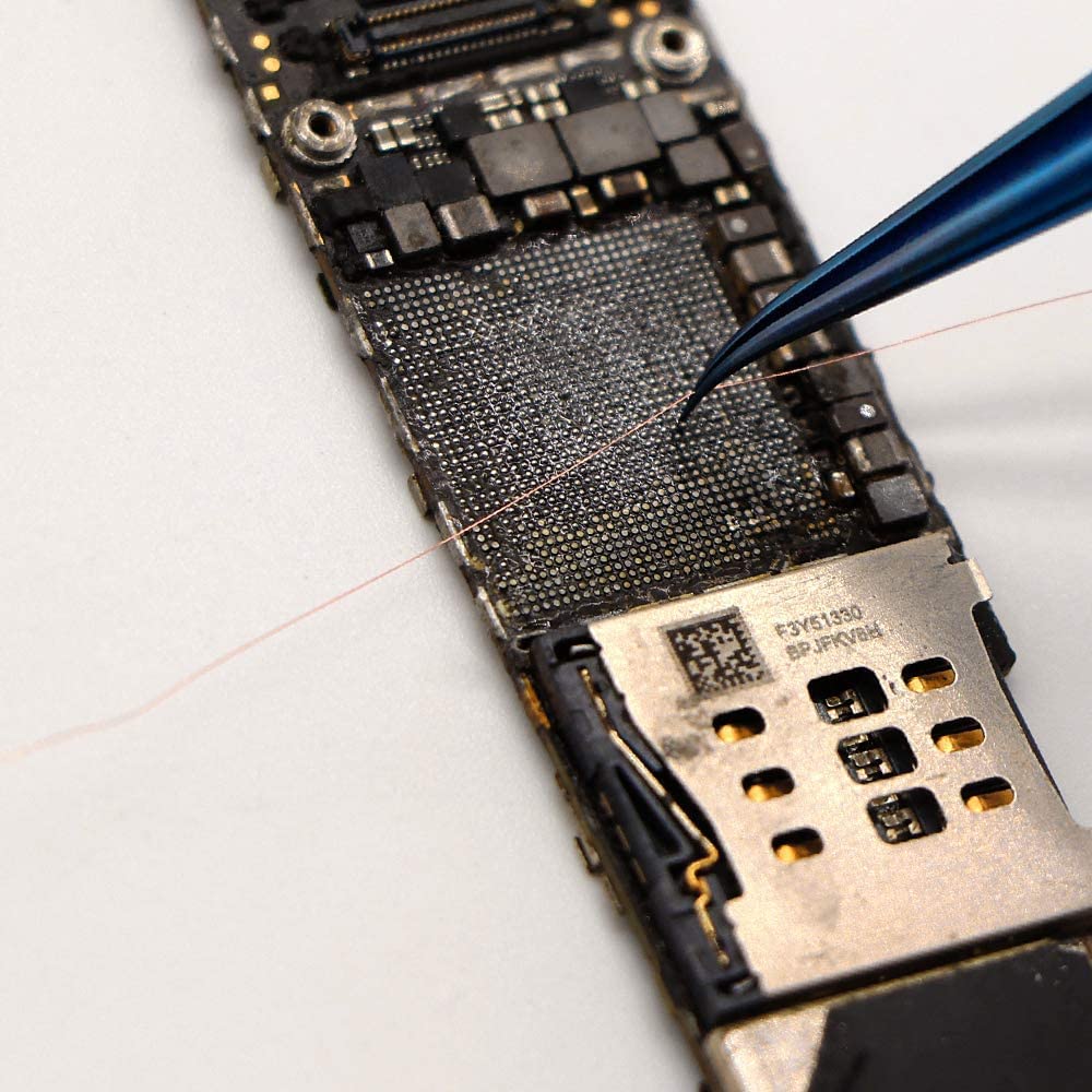 Pinzette per telefoni di precisione, pinzette per microscopio per riparazione cavi per impronte digitali della scheda madre del telefono cellulare in lega Ti, punte 0,15 mm(Pointed Tweezer)