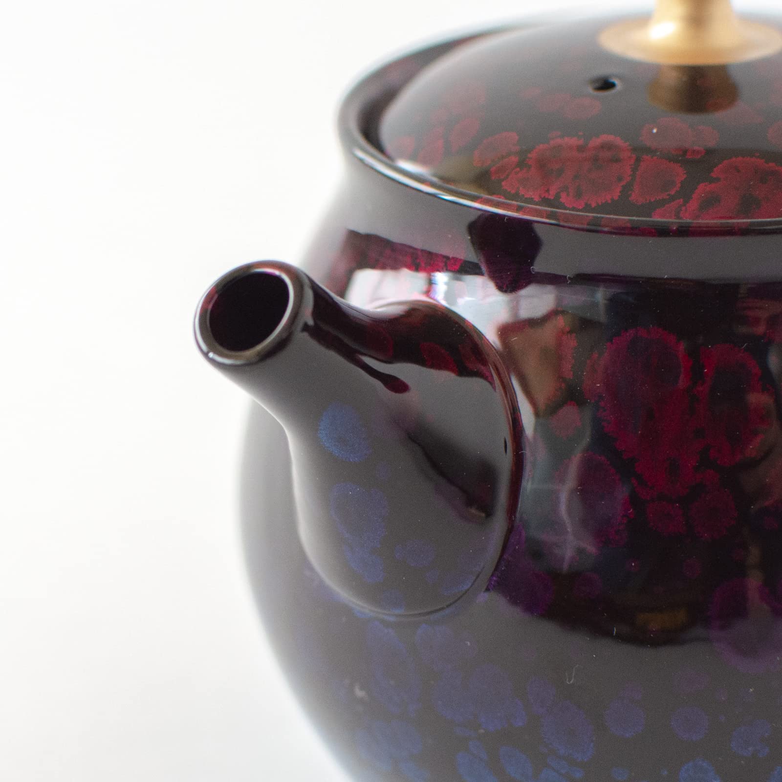 Tokoname Ware 268442 Showryu Kiln Teapot, Showa Red and Blue