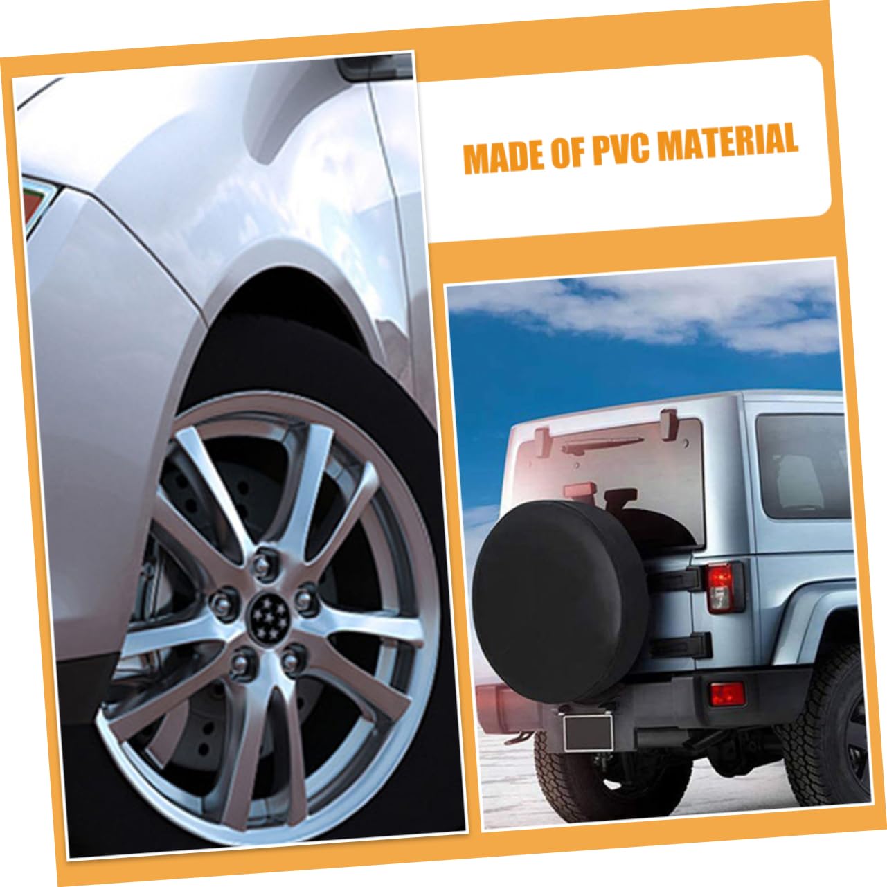 2 Fundas para Neumáticos de Repuesto de PVC Negro, Fácil Instalación, para Coche y Remolque, Accesorio para Vehículo