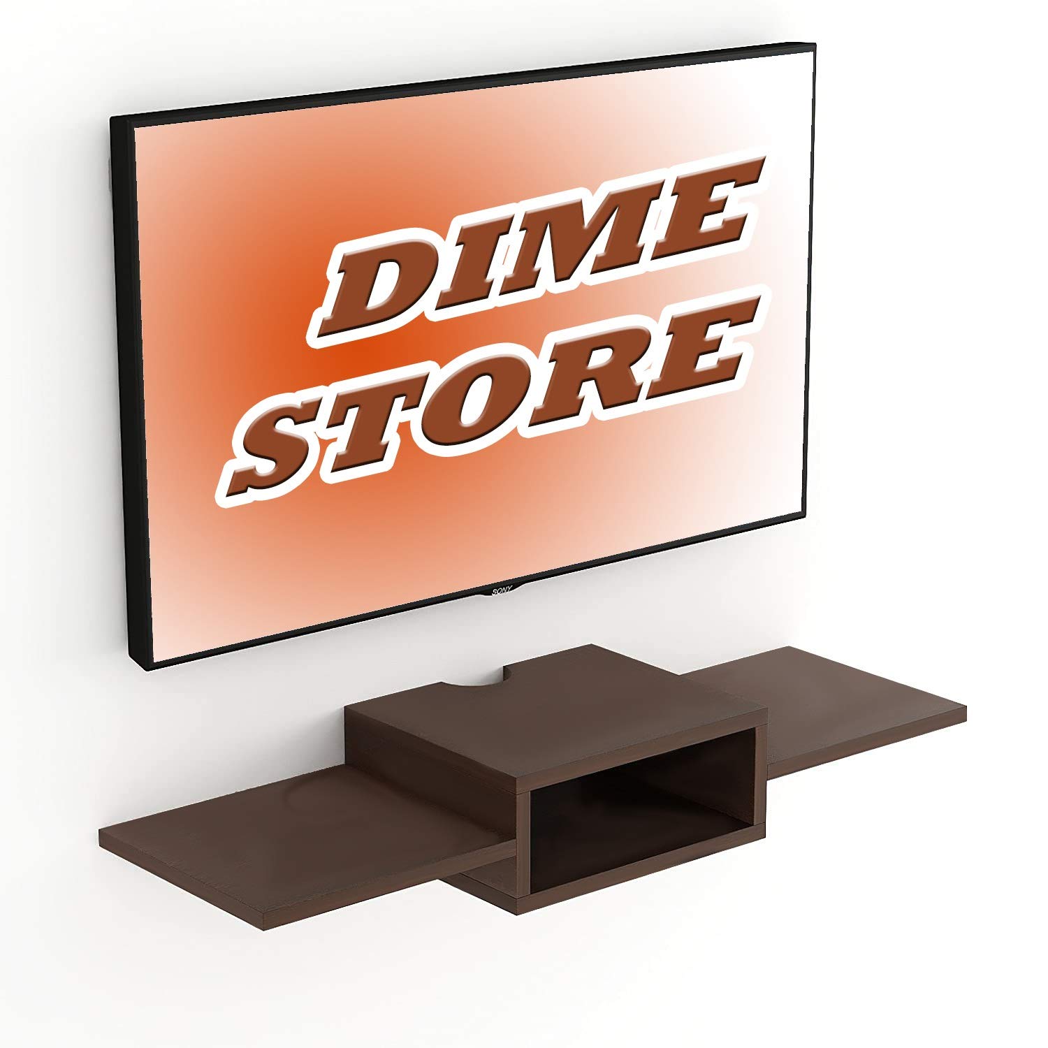 Dime Store Setup Box Stand/Set Top Box Stand/TV Unit Stand/Set Top Box Holder for Holding Speakers WiFi Router Game Console (Standard, Brown)