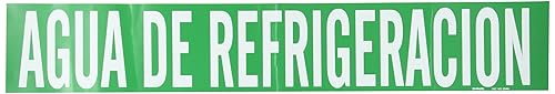 Brady 83484 Marcador de tubería, Leyenda, "AGUA DE REFRIGERACION", Estilo HC