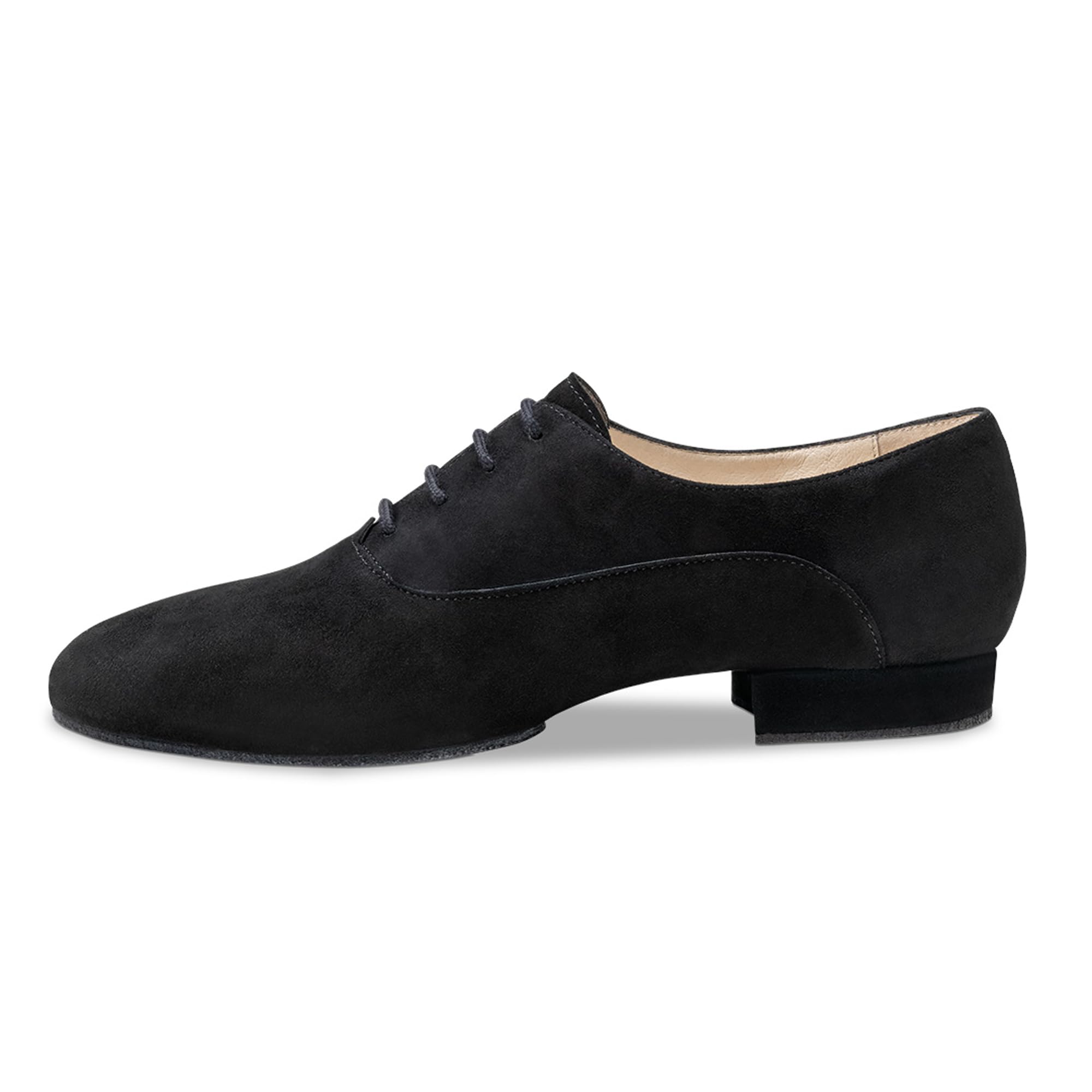Werner Kern Tanzschuhe Damen Runa | Trainerschuhe Schwarz für Standard, Salsa & Bachata | Absatzschuh (1,5 cm) mit geteilter Sohle | Geschlossen, Veloursleder | Made in Italy | 32-43 EU