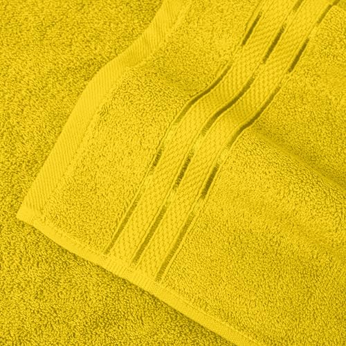 Image of Elegant Comfort Three Line Popcorn Extra Large Luxury Bath Towel - 40 inch x 80 inch inch, Premium Hotel Spa Quality 1 Piece Oversized Bath Sheet 100% Turkish Cotton Super Soft Highly Absorbent, Yellow