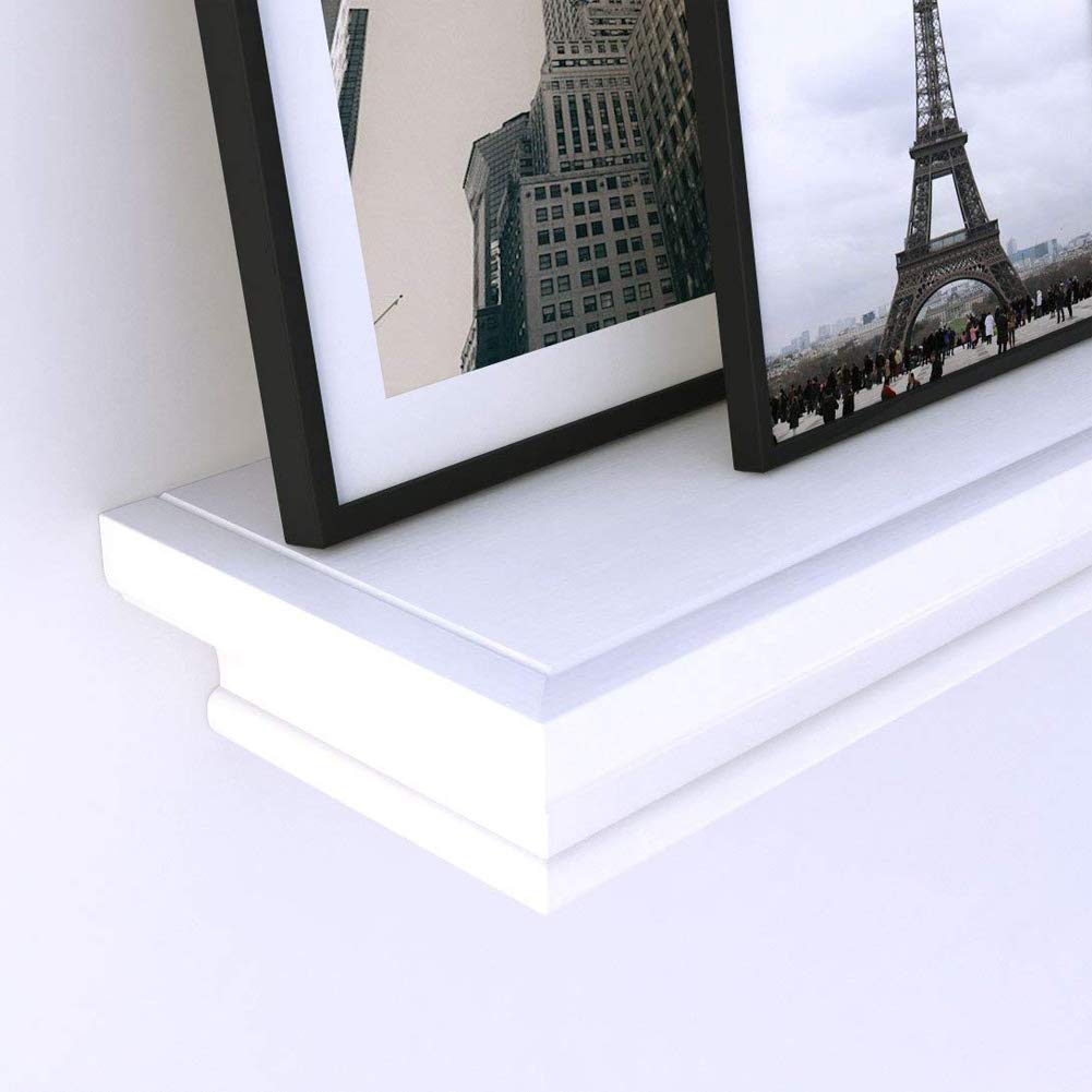 BOMID White Floating Shelves Wall Shelves,Crown Molding Wall Mounted