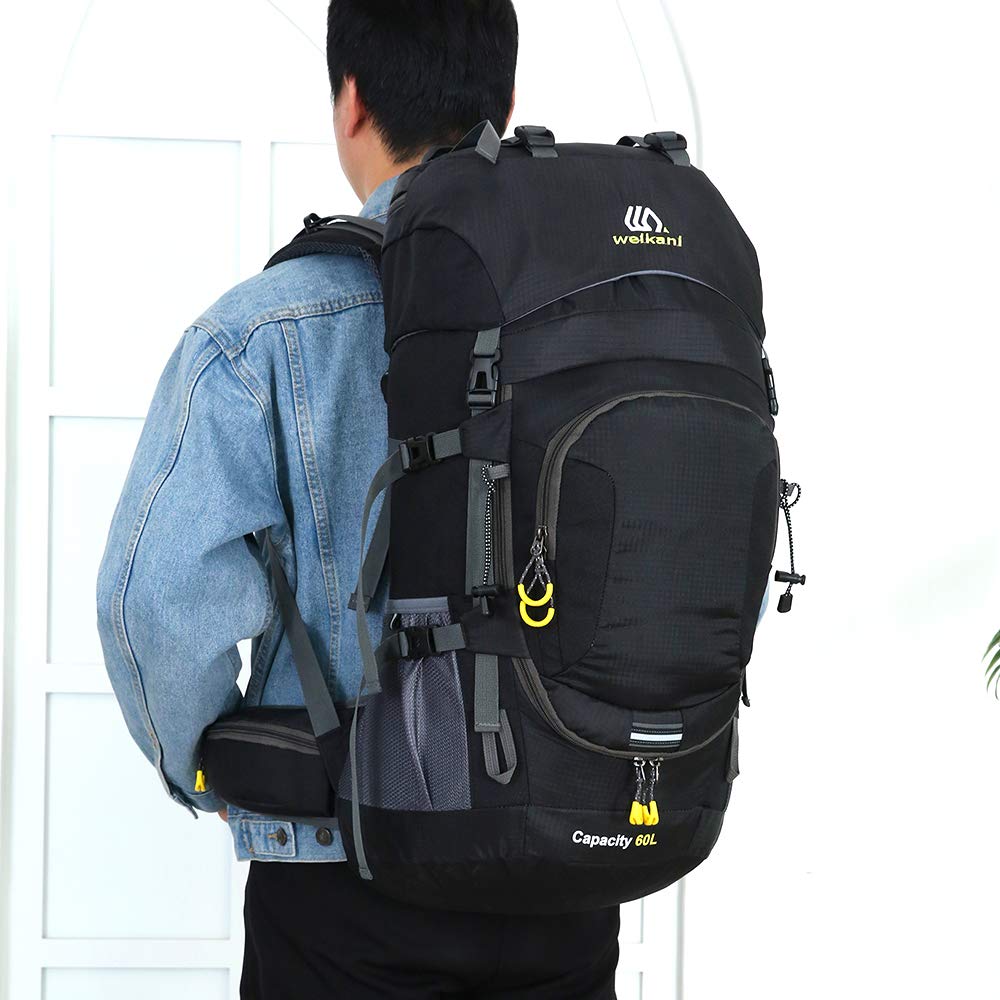 Lixada Backpacking Rucksack Trekkingrucksack 60L Herren Damen Wanderrucksack Wasserdicht Mit Regenabdeckung, Für Bergsteigen, Klettern, Trekking, Sport, Reisen, Camping
