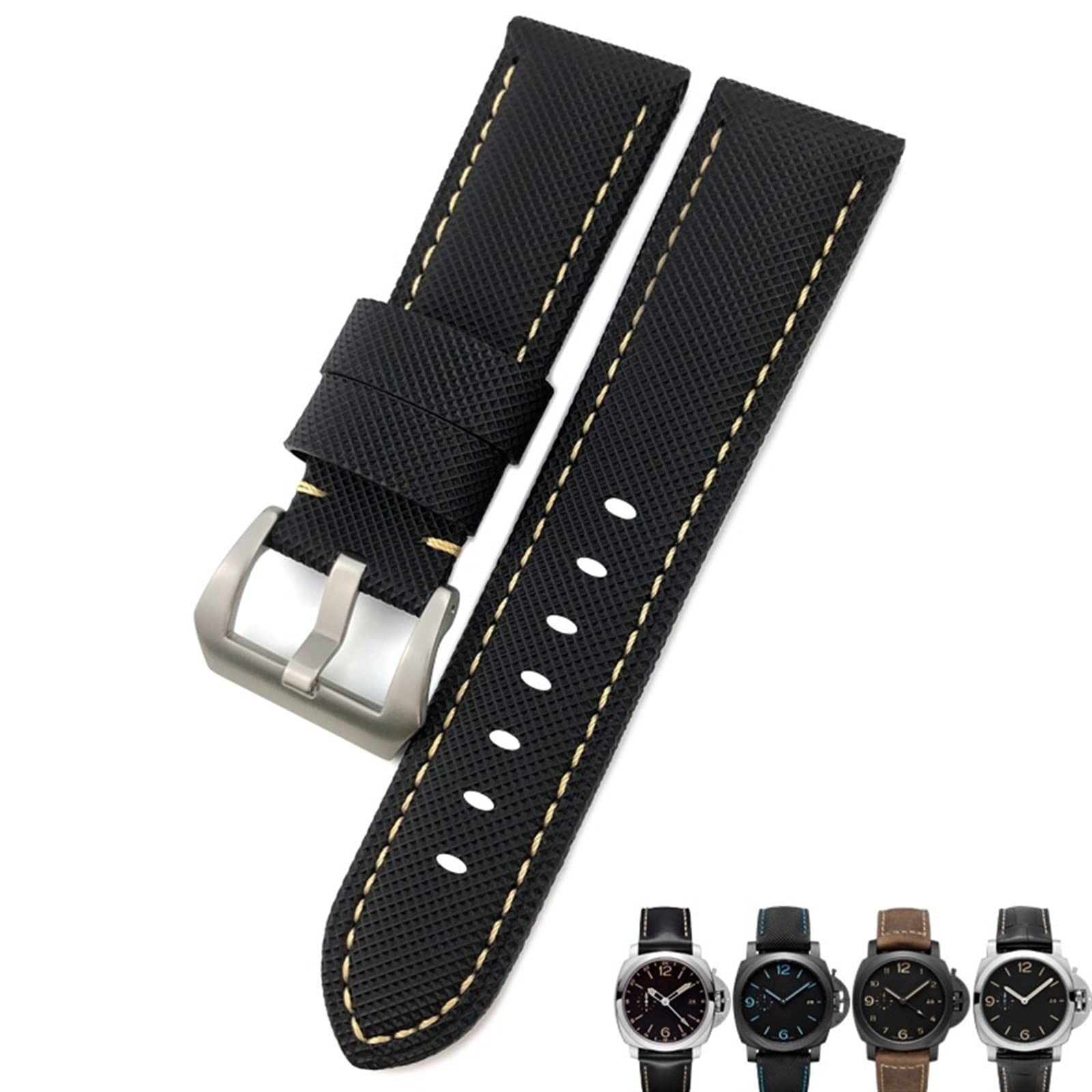 OFWAX 24mm Carbon Fiber Uhrenarmband Schwarz Für P Produktbild-Vorschau 7