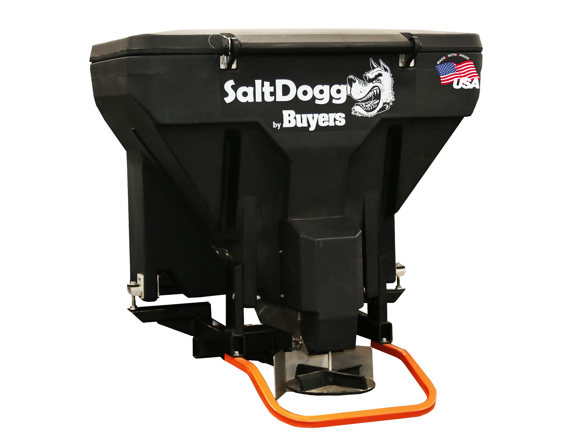 Buyers Products Saltdogg TGS07 Tailgate Salt Spreader, Made In The USA, 11 cu ft/825lb Capacity, Horizontal Auger Feed, Commerial Salt Spreader With Ground or Truck Bed Loading