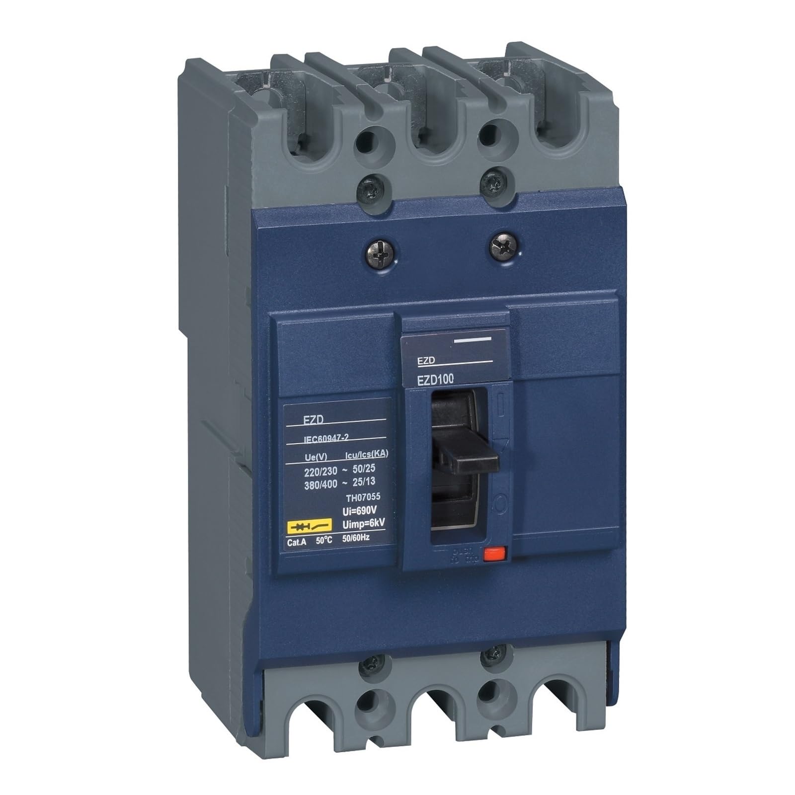 Disjoncteur EZD100E TM15D évite les pannes sur réseau 25kA 3P
