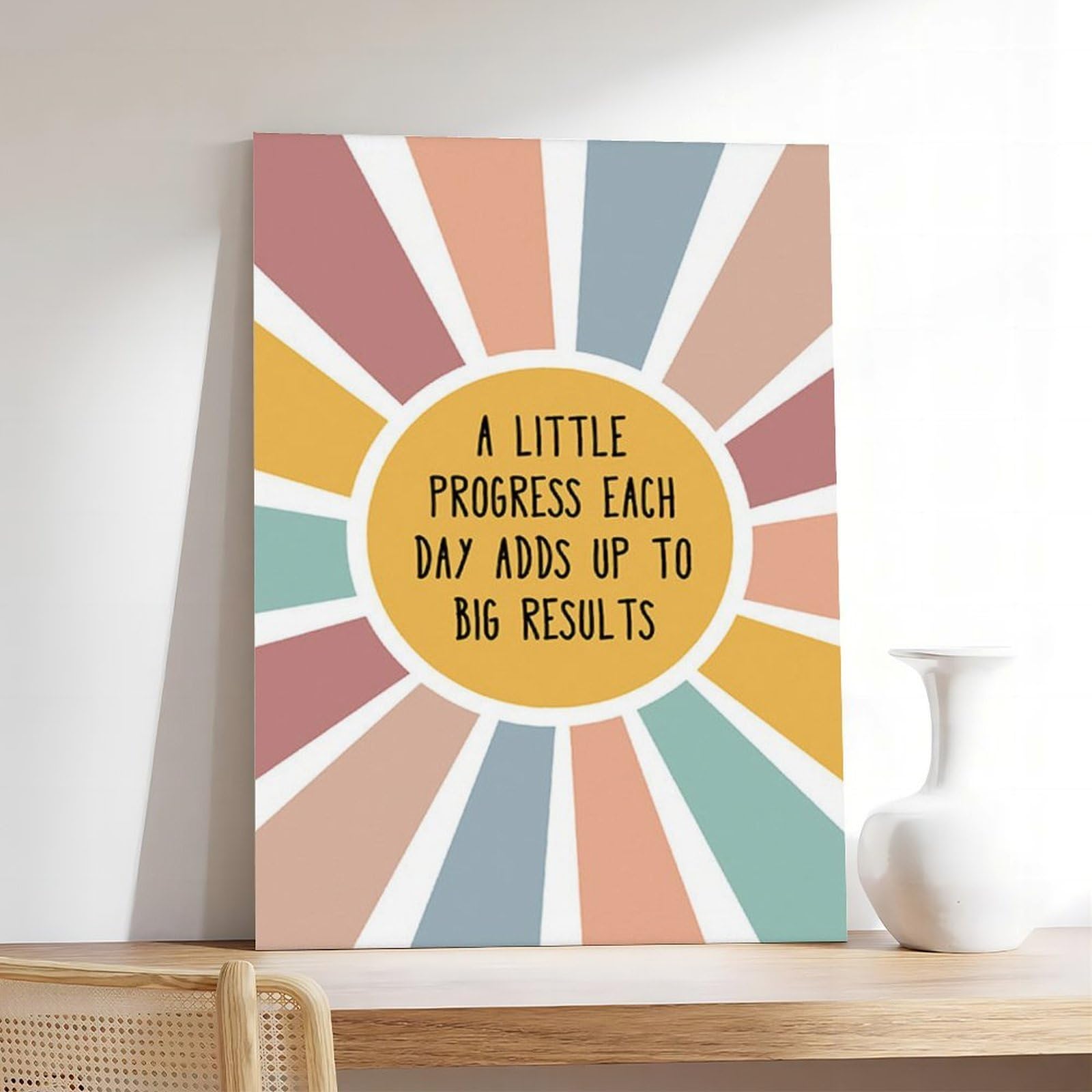 LNYLSJ Poster artistico con scritta "Daily Growth Mindset CBT Calm Corner Counselor" | Tela per soggiorno, camera da letto, casa, ufficio, stampa regalo, stile cornice, 40,6 cm di lunghezza x 61 cm di larghezza