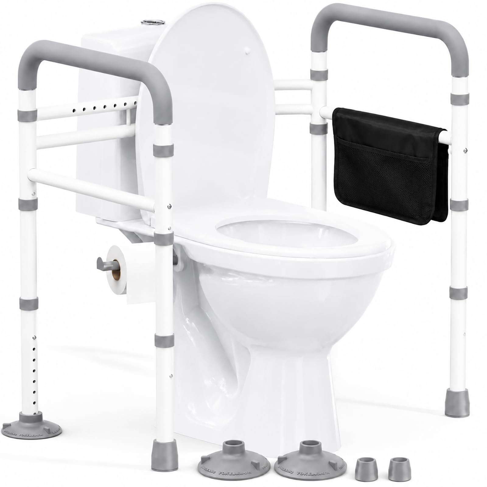 Supporto wc per anziani,Telaio per WC per disabili e anziani,Altezza e larghezza regolabili