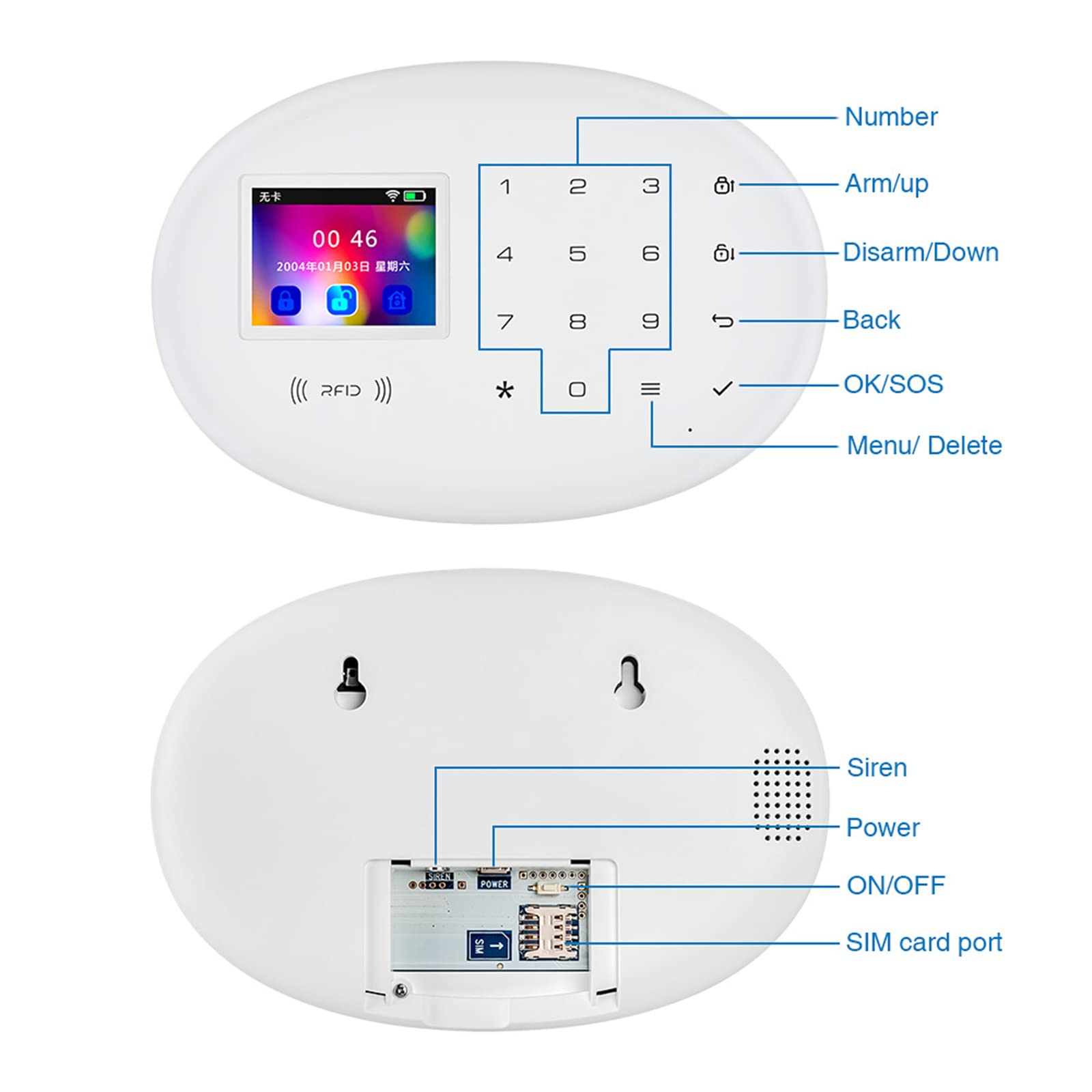 SXA Sistema De Alarma De Seguridad para El Hogar WiFi, Kit De Sistema De Alarma Antirrobo Inalámbrico DIY, Control Remoto De La Aplicación Tuya para La Oficina En El Hogar
