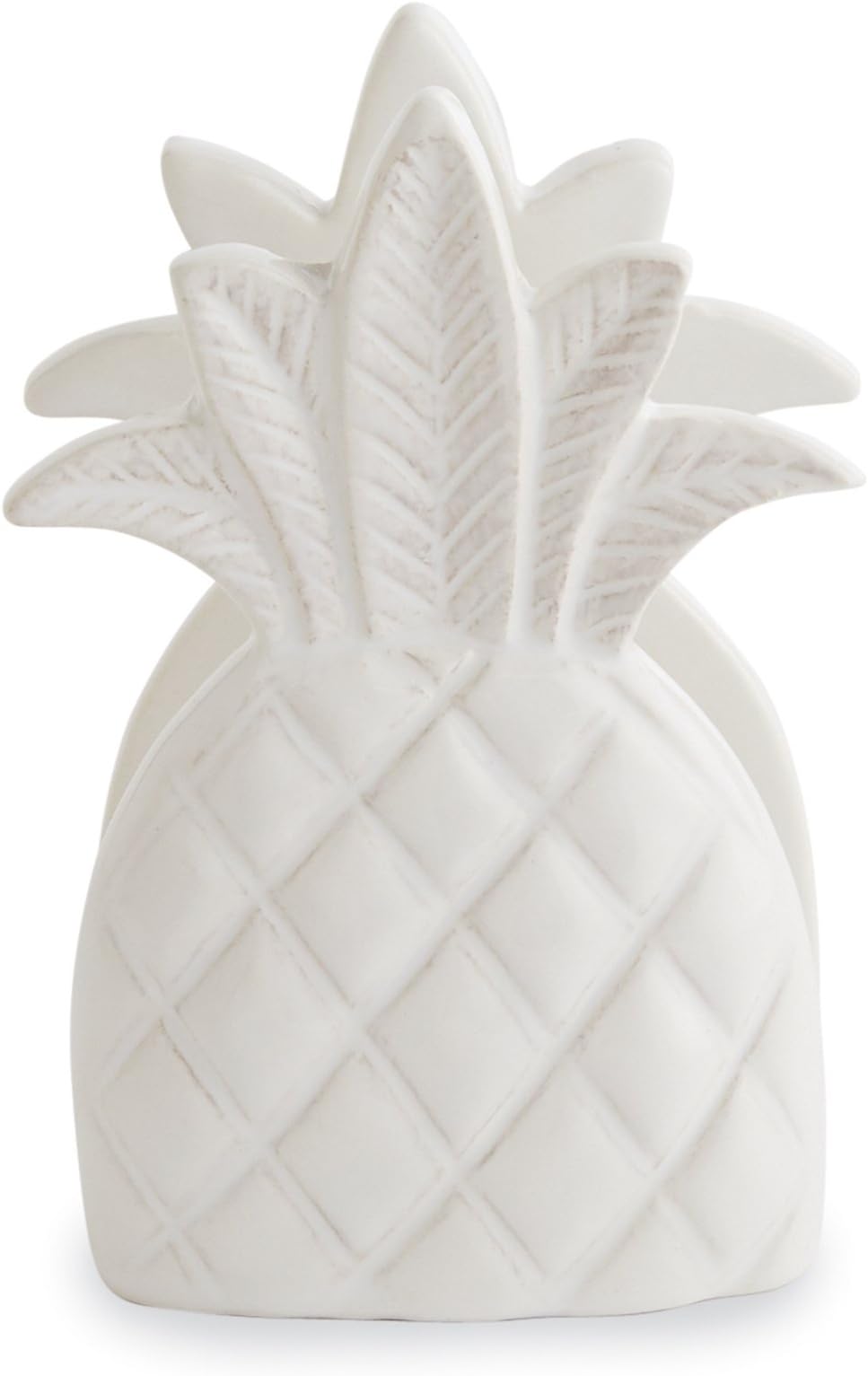 Mud Pie 4265474 Pineapple Sponge Holder, White, 5" Height x 3.5" Weight
