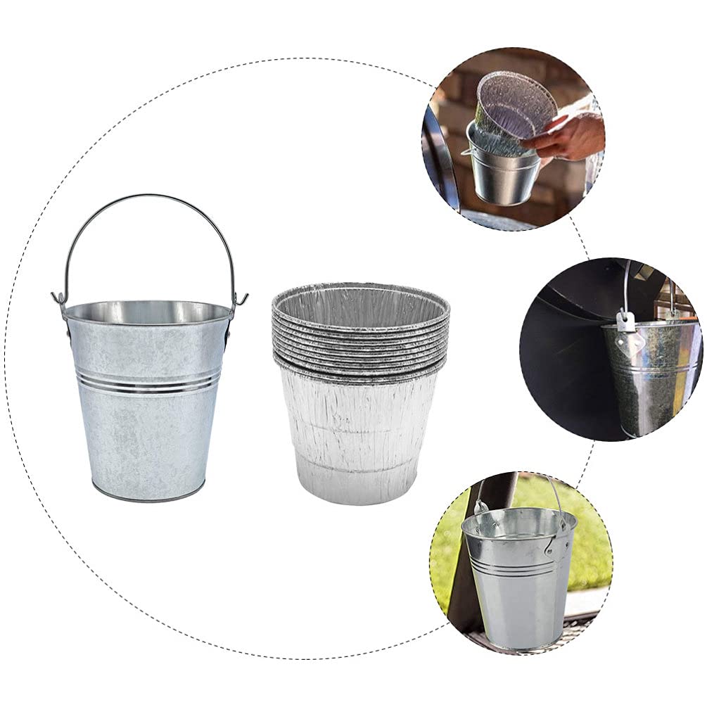 INOOMP Secchio Raccogliogocce Barbecue in Ferro, Kit con 10 Fodere