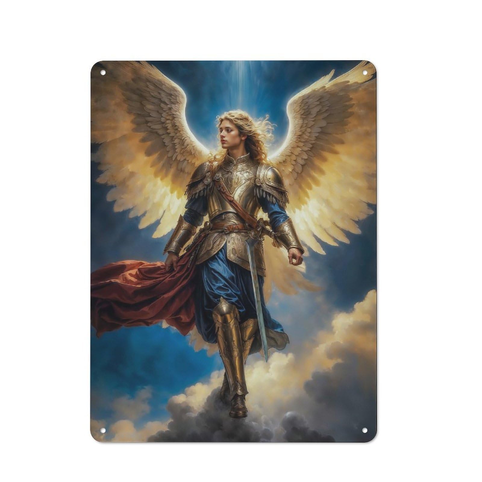 Archangel of Radiant Glory, Archangel Michael Decorative Tin Sign 40x30cm, Country Country Wall Plaque for Dining Room, Cafe, Entryway Or Family Room