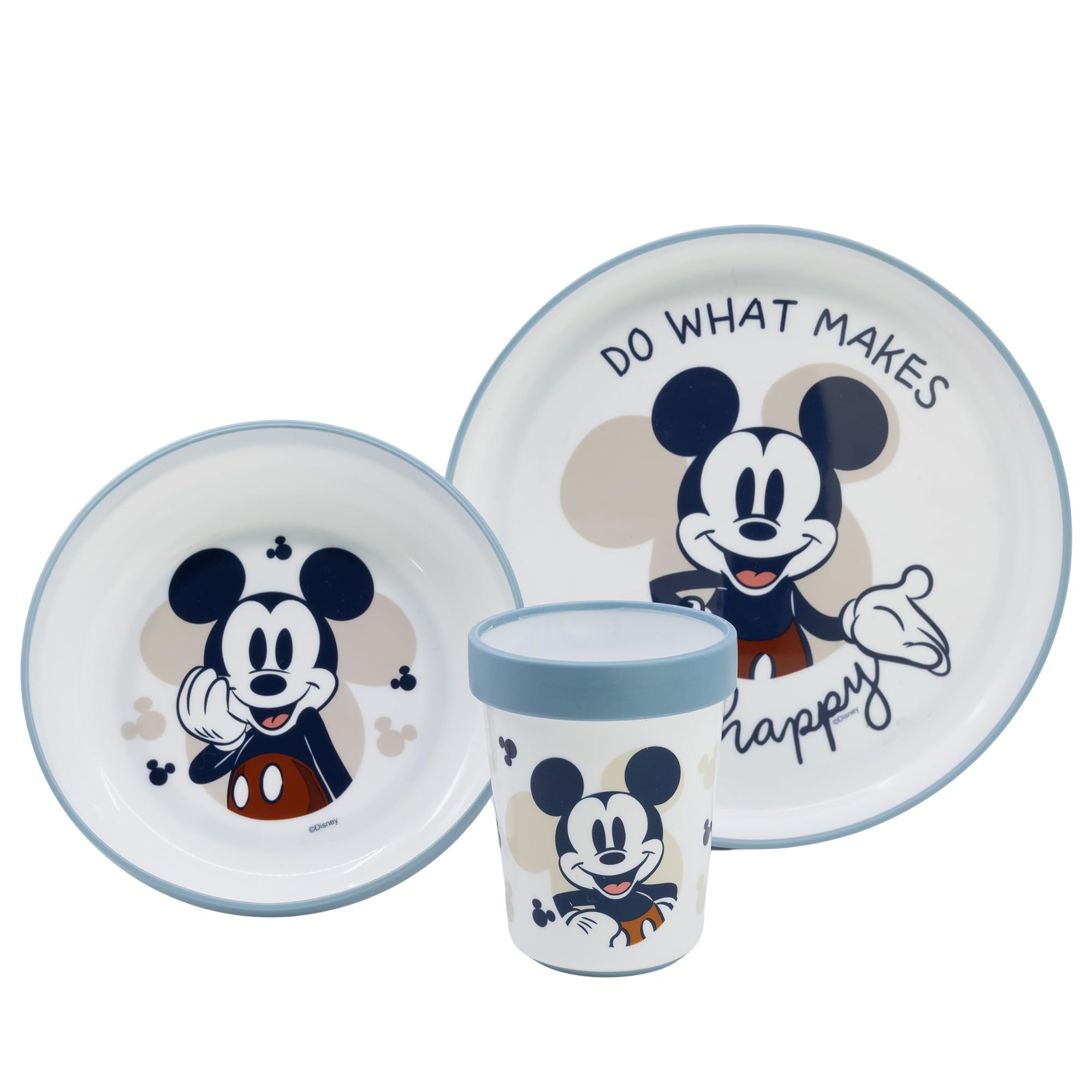Set 3 Pcs Vajilla Premium Bicolor Antideslizante Mickey Mouse Full Of Smiles-image